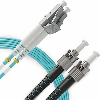 Picture of LC to ST Fiber Patch Cable Multimode Duplex - 2m (6.56ft) - 50/125um OM3 10G LSZH - Beyondtech PureOptics Cable Series