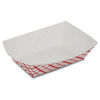 Picture of Paper Food Trays - 1/4 lb Small Disposable Plaid Classy Red and White Boats by MT Products (100 Pieces)