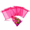 Picture of Dealglad 100Pcs Organza Bags 4x6 Inches, Hot Pink Drawstring Mesh Jewelry Pouches Wedding Party Christmas Favor Candy Gift Bags