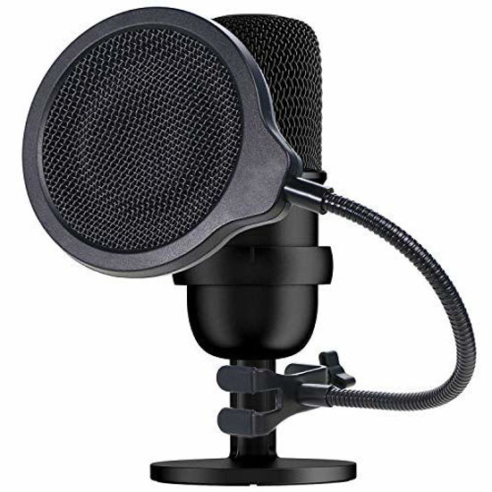 Picture of SoloCast Microphone Pop Filter Mask Shield For HyperX SoloCast Mic, 4 Inch 3 Layers Windscreen with Flexible 360°Gooseneck Clip by SUNMON