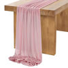 Picture of SoarDream 10ft Dusty Rose Chiffon Table Runner 27x120 Inches Romantic Wedding Table Runners Elegant Sheer Fabric Drapes Bridal Party Table Decorations