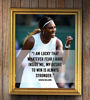 Picture of Serena Williams Quotes-"My Desire To Win Is Always Stronger"- 8 x 10" Motivational Tennis Poster Print w/Photo Image-Ready to Frame. Perfect Sports Wall Art for Home-Office-Locker Room-Gym Décor.