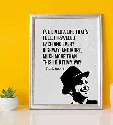 Picture of Frank Sinatra-"I Did It My Way"-Song Lyric Wall Art -8 x 10" Silhouette Music Poster Print-Ready to Frame. Vintage Song Lyrics for Home-Office-Studio Decor. Perfect Gift for All Jazz & Sinatra Fans!