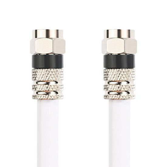 Picture of Postta Digital Coaxial Cable(20 Feet) Quad Shielded White RG6 Cable with F-Male Connectors