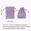 Picture of Bezall 20pcs Burlap Bags with Drawstring 3.9 x 5.5 inch, Linen Gift Bags Jewelry Pouches for Christmas Wedding Party Favor (Light Purple)