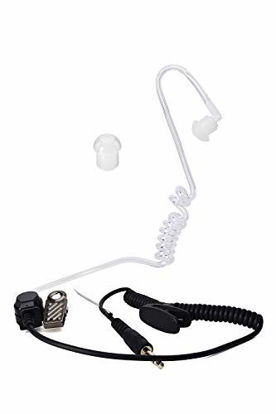 Picture of HYS Receiver/Listen ONLY Surveillance 3.5mm Headset Earpiece with Clear Acoustic Coil Tube Earbud for Two-Way Radios, Transceivers and Radio Speaker Mics Jacks