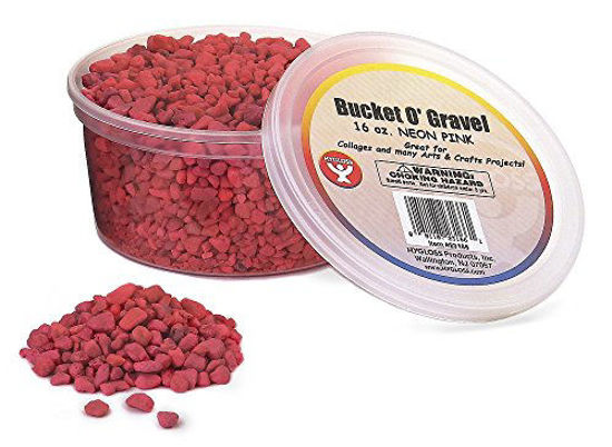 Picture of Hygloss Products, Inc 23166 Bucket of Aquarium & Craft Gravel, 1 lb, Neon Pink