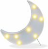 Picture of QiaoFei Led Crescent Moon Decor Light,Cute Nursery Night Lamp Gift-Marquee Moon Sign Wall Decor for Birthday Party,Kids Room, Living Room Decor ( White )