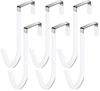 Picture of Over Door Hooks 6-Pack Stainless Steel The Door Hanging Hook with Soft Rubber Surface Prevent Scratches, for Bathroom, Bedroom, Kitchen, Towels, Clothes, Shoes Bag, Hats, Coats (White)