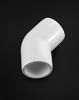 Picture of QWORK 1/2" 45 Degree Elbow PVC Fitting, 2 Way, 10 Pack, Furniture Grade, for Building Furniture and PVC Structures, White