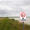 Picture of No Fishing Sign, 14"x 10" .04" Aluminum Reflective Sign Rust Free Aluminum-UV Protected and Weatherproof