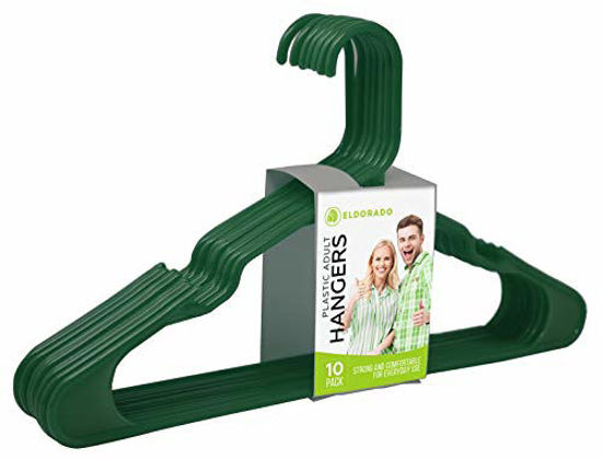Eldorado Hangers for Adult Size Clothing, Plastic, Ideal for Everyday Standard Use Clothes, Shirts, Blouses, T-Shirts, Dresses, Jackets, Suits.