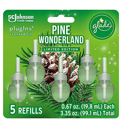 Picture of Glade PlugIns Refills Air Freshener, Scented and Essential Oils for Home and Bathroom, Pine Wonderland, 3.35 Fl Oz, 5 Count
