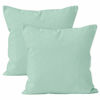 Picture of Encasa Homes Throw Pillow Cover 2pc Set - Mint Green - 16 x 16 inch Solid Dyed Cotton Canvas Square Accent Decorative Cushion Case for Couch Sofa Chair Bed & Home