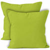 Picture of Encasa Homes Throw Pillow Cover 2pc Set - Lime Green - 16 x 16 inch Solid Dyed Cotton Canvas Square Accent Decorative Cushion Case for Couch Sofa Chair Bed & Home