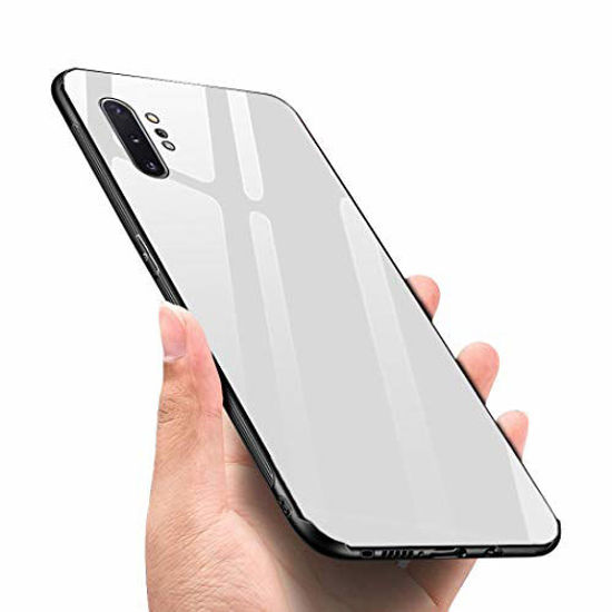 Picture of Case for Samsung Galaxy Note 10 Plus Case,Luhuanx Note 10 Plus Case,Tempered Glass Quality at Back Slim Case for Galaxy Note 10 Plus Case Anti-Drop-White