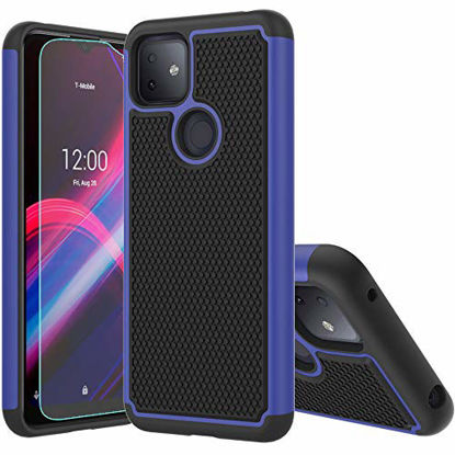 Picture of T-Mobile Revvl 4 Plus Case,TCL Revvl 4 Plus Case,with HD Screen Protector [Shock Absorption] Hybrid Dual Layer TPU & Hard Back Cover Bumper Protective Case Cover for T-Mobile Revvl 4+ (Blue Armor)