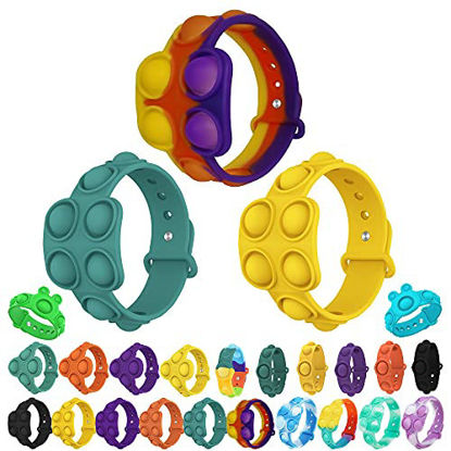 Picture of COOPEA Fidget Bracelet for KidsPush Pops Bubble Sensory Stress Relief Bracelet Toys for its Autism,Silicone Wearable Simple Dimple Fidget Watch Toy for Anxiety [3 PCs]