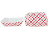 Picture of Disposable Red and White Checkered Paperboard Food Trays, Carnivals, Fairs, Festivals, and Picnics. Holds Nachos, Fries, Hot Corn Dogs, and More! Eco Friendly , Holds 1 LB., Count 100 pcs