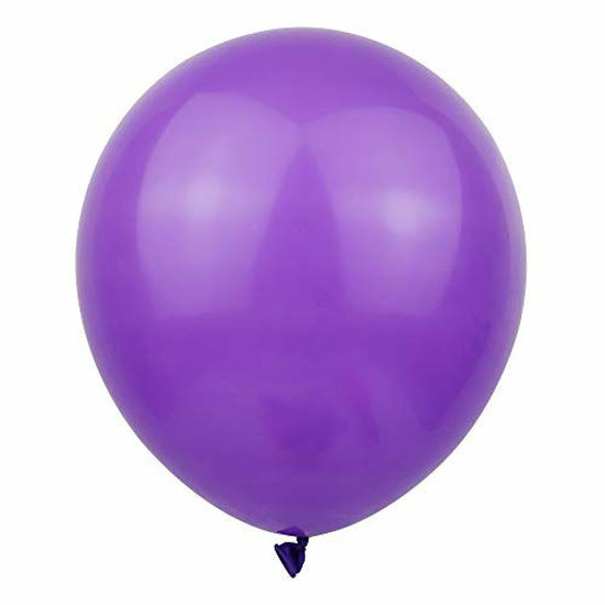 Picture of KALOR 100 pcs 12 Inch Purple Matte Latex Balloons Helium Balloons for Birthday Party Wedding Party Baby Shower Decoration Supplies