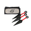 Picture of Leaf Village Ninja Shinobi Headband with 3PCS Red Ninja Weapons Props Kunai Plastic Toy for Ninja-Themed Cosplay