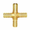 Picture of Joywayus 1/2 Large ID Hose Barb 4 Way Union Fitting Pipe Cross Intersection/Split Brass Water/Fuel/Air