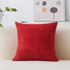 Picture of Home Brilliant Christmas Throw Pillow Covers Striped Plush Velvet Corduroy Large Pillow Cover for Couch Sofa Floor 24 x 24 inch (60cm), Red