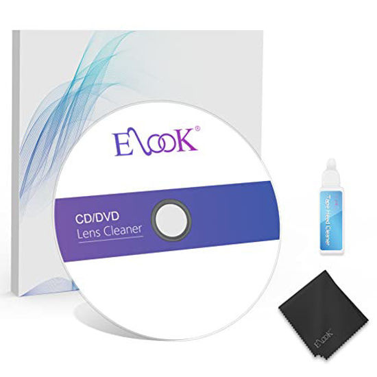 Picture of Elook CD Player Cleaner, Laser Lens Cleaning Disc for CD/VCD/DVD Player,Included Microfiber Cloth and Cleaning Solution.