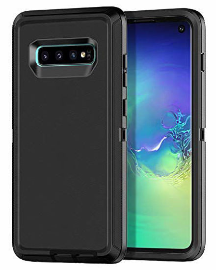 Picture of I-HONVA for Galaxy S10 Case Shockproof Dust/Drop Proof 3-Layer Full Body Protection [Without Screen Protector] Rugged Heavy Duty Durable Cover Case for Samsung Galaxy S10, Black