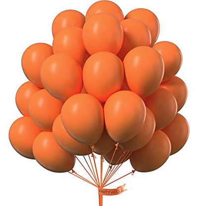Picture of PartyWoo Orange Balloons, 75 pcs 12 inch Latex Balloons with 8.2ft Balloon Arch Strip, Latex Matte Balloons, Orange Party Balloons for Birthday Party, Baby Shower Decorations, Wedding Decorations