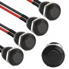 Picture of Starelo 5pcs 12mm Momentary Push Button Switch Black Shell with pre-Wiring, IP65 Waterproof Push Button Switch,Stainless Steel 1 Normally Open Without LED.