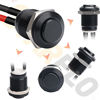 Picture of Starelo 5pcs 12mm Momentary Push Button Switch Black Shell with pre-Wiring, IP65 Waterproof Push Button Switch,Stainless Steel 1 Normally Open Without LED.