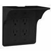 Picture of Power Perch Double Wall Outlet Shelf. Home Wall Shelf Organizer for Outlets. Perfect for Bathroom, Kitchen, Bedrooms with Cord Management and Easy Installation. Black 1-Pack