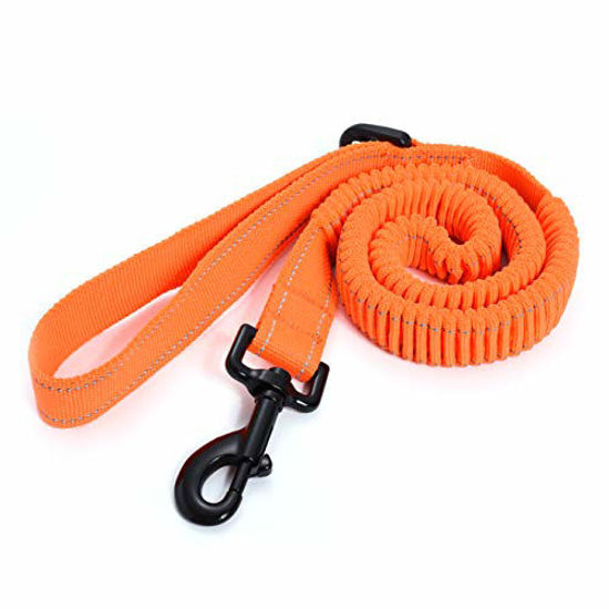 Picture of Mile High Life | Bungee Dog Leash | Gentle Pull Training Lead | Soft Comfort Texture | 3-5 Feet | for Dogs/Cats Under 20 lb (Orange)