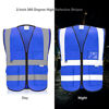 Picture of WORCBGIO Reflective Safety Vest with Pockets High Visibility Sliver Strip for Men and Women (Blue, X-Large)