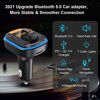 Picture of Bluetooth FM Transmitter for Car - Tensun Bluetooth Car Adapter PD20W+QC3.0 Cigarette Lighter Bluetooth 5.0 Radio Receiver Music Player Car Charger Supports Hands-Free Call Siri Google Assistant