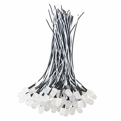 Picture of EDGELEC 50pcs 12 Volt 10mm White LED Lights Emitting Diodes Pre Wired 7.9 Inch DC 12v LED Light Diffused Colored Lens Small LED Lamps