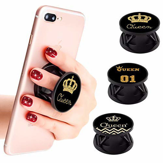 Picture of New Version Phone Holder 3 Pack Queen Crown Expanding Grip Stand Finger Holder for Smartphone and Tablets