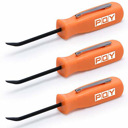 Picture of PQY Mini Pocket Pry Bar with Pocket Clip 4.5" Length 3pcs (Orange)