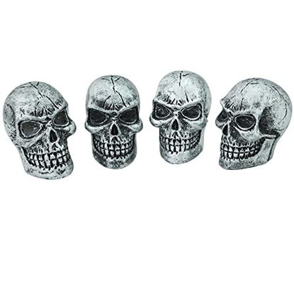 Picture of Abfer Skull Tire Wheel Air Cap Valve Stem Covers Car Decorative Accessories Fit Most Vehicle Truck Motorcycles Bikes (Silver)