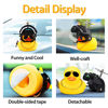 Picture of wonuu Rubber Duck Car Ornaments Cool Yellow Duck Car Dashboard Decorations Squeaky Glasses Duck with Propeller Helmet for Car ccessories Dashboard Toy (Full_Black-Yellow G)