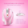 Picture of VicTsing MM057 2.4G Wireless Portable Mobile Mouse Optical Mice with USB Receiver, 5 Adjustable DPI Levels, 6 Buttons for Notebook, Pink