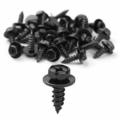 Picture of Front Fender Liner Screws Compatible with Toyota - Bumper Cover Fender Flares Mud Flaps Wheel Wells Body Screws Bolts Fit for Lexus Toyota Tacoma Prius Corolla Tundra, Replaces 90159-60498, 30Pcs