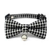 Picture of PETFAVORITES Breakaway Bowtie Cat Collar with Bell - Plaid Kitten Bow Tie Kitty Puppy Clothes Accessories, Adjustable and Handmade.(Retro Houndstooth, Size XS)