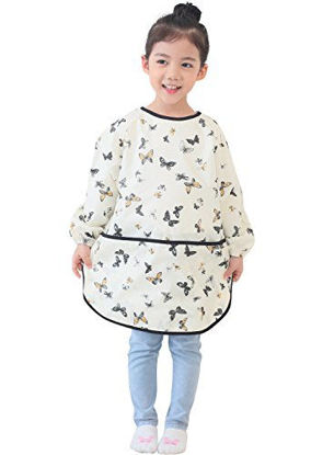 Picture of Plie Waterproof Kids Art Smocks 37 Colors (Age 1-10, S-XXL Size), Butterfly Print (38-L)