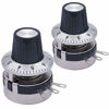 Picture of TWTADE / 2pcs Single Turn Rotary Carbon Linear Variable Potentiometer + 2pcs Knob WTH118-2W 2.2K Ohm