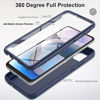 Picture of for Motorola One 5G Ace Case with Built-in Screen Protector, Full Body Protection Shockproof Cover, [Rugged PC Front Bumper + Soft TPU Back Cover] Armor Protective Phone (Navy Blue), (GTPY-MONEA-B)