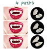 Picture of Zhanmai 4 Pairs Vampire Fangs Fake Teeth with Teeth Pellets for Cosplay Props, White (13 mm, 15 mm, 17 mm)