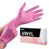 Picture of OKIAAS Pink Disposable Gloves Large, Vinyl Gloves Disposable Latex Free, 5 mil, 50 Count, for Food Prep, Household Cleaning, Hair Dye, Tattoo