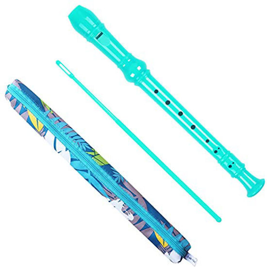 Picture of Descant Soprano Recorder Music Recorder Instrument For Kids Flute Kids Recorder With Cleaning Rod + Case Bag (Green)